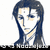 Six pixelated anime-style character portraits arranged in two , each with long dark hair and a white shirt, showing subtle facial expression changes across frames