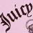 Animated sequence showing Juicy Couture branding elements with a pink heart and crown logo on white background.
