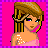 Pixel art contact sheet of a fashion doll character with blonde hair, pink top, brown skirt, and red shoes across three frames showing upper body, lower body, and full-body views on bright pink background.