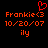 Red pixelated text and symbols on black background with a heart symbol above the name.