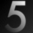 A static digital image displays a large gray number '5' on the left, with red pixelated text listing names and "THE FINE FIVE!!!" on the right against a black background.