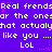 Purple background with white pixelated text repeating 'Real trends' and 'like you ... LOL', interspersed with pink star-like sparkles.