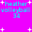 Pixelated cyan text on bright magenta background with white starbursts, showing 'heather volleyball 34' in two with slight variations between top and bottom sections
