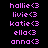 Pixelated text labels in pink on black background with white highlight changes across frames.