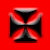 Four distinct cross-shaped icons arranged in a on red background, each with unique color and shape variations