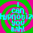 Four identical display cyan text on a green and pink spiral background with no visible animation changes