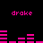 Pixelated pink text and bar graphs on black background, with four 'drake' labels and animated horizontal bars shifting across the frame.