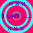Four identical circular icons with cyan rings on a pink background, each displaying "I LOVE ..." text in blue pixelated font.