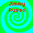 Four identical pixelated spiral patterns with green and cyan colors, each containing red text reading "Jimmy Russo" in a blocky font.