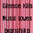 Pixelated text phrases repeat across a pink striped background with a gray section on the right.