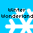Four pixelated snowflakes on a bright blue background with "Winter Wonderland" text above each, arranged in two of two