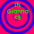 Four identical circular icons with concentric blue rings on a bright pink background, each displaying green text reading "Its Gianna <3".