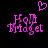 Pixelated pink text 'Kool Midget' with a heart symbol above, displayed on black background in two side-by-side frames showing animation change.