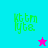 Pixelated green text 'kt tm lyte.' on cyan and purple backgrounds with a pink star in the top-right and a blue star in the bottom-left