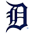 A pixelated blue and white stylized letter D with sharp angles and a decorative tail on a gray background.