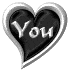 Six heart-shaped icons with silver outlines and black interiors arranged in two , each containing text or a star symbol
