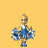 Animated cheerleading icon featuring a blonde character in blue and white uniform performing various poses with pom-poms on yellow background.