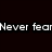 A split-screen image with text on the left and a person in motion on the right, showing partial phrases "Never fear" and "Brooklyn is here."