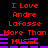 Red text on black background with purple horizontal bars, repeating phrases and musical symbols in pixelated style.