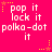 A bright pink background displays repeated text and star motifs in white and yellow, with alternating star colors and dot patterns.