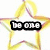 A pixelated star-shaped icon with a yellow outline and white interior, featuring black rectangular text boxes containing the words 'THE ONE' in blocky white letters.
