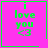 Four identical pink square icons with green borders display 'i love you <3' text, each featuring a distinct small symbol in the bottom-right corner.