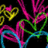 Pixelated neon lines form abstract shapes on black background with pink text reading 'you used to be my sweet dream in a field of nightmares'.