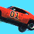 A pixelated image split into two sections: a red car with '07' on its side against light blue background, and bold black text reading "I love the 80's" on pink and light blue stripes.