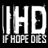 Pixelated black-and-white static icon featuring large blocky letters "IHD" above smaller text "IFHORE 0.35" with visible dithering and anti-aliasing artifacts on a solid black background.