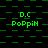 Green pixelated text 'D.C PoPpiH' repeated across a black background with green square patterns, displayed in multiple and