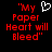 A static pixel art image with red text and a white heart symbol on black background.