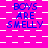 A static image with a bright pink background featuring repeated text "BOYS ARE SMELLY" in blue pixelated font, arranged over white checkered and striped patterns.