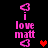 Pixelated pink text and heart symbols on black background with red heart animation.
