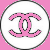 Four circular icons with interlocking CC symbols in pink, yellow, green, and gray backgrounds arranged in a