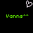 Pixelated green text 'Vonns**' appears twice on black background with white heart outline above, each instance identical.