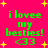 A bright pink background with yellow stars and green text reading 'i lovee my besties! <33' in four identical arranged in a