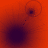 A red background with dark circular shapes and dotted lines forming a spiral pattern that shifts position across frames.