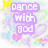 Animated icon with pastel background featuring hearts, stars, and a yellow 'N' symbol, displaying sequential text phrases in purple boxes.