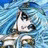 A 48x48 pixel buddy icon featuring a stylized anime character with blue hair and black eyes against a water-like background, paired with text reading "Anime IM" on the right side of a contact sheet layout.
