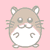 A pink background features multiple brown and white hamster-like characters in various poses with subtle animation changes.