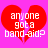 Red broken heart shape on bright pink background with white pixelated text reading 'anyone got a band-aid?'