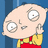Pixelated cartoon character with large white eyes, light skin, and a yellow shirt over red pants against blue background.