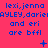 A static digital image with blue text on a bright pink background, repeating three times in