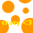 Pixelated orange circles on white background with yellow text 'crazy' and '<3' symbols overlaid.