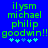 Green pixelated text on blue background with four light-blue stars below, showing slight animation in star positions.