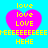 Four identical pixelated heart icons with yellow text on a cyan background, each displaying 'love' variations and 'HEHE' below.
