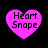 Four identical pink heart-shaped icons with black text reading "Heart Snape" arranged in a on a black background