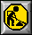 Yellow octagonal icon with black silhouette of person holding tool, set against gray square background with rounded corners.