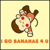 Animated contact sheet showing three sequential frames of a cartoon monkey character in different poses with orange text below each frame on a yellow background.