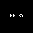 Four pixelated 'BECKY' text icons arranged in a on black background, with varying red and white color schemes across frames
